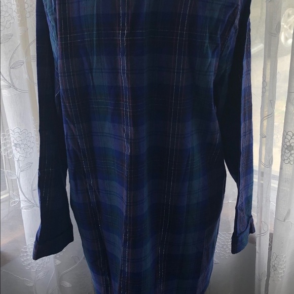 Flannel plaid longsleeve shirt pajamas blue XL - Picture 7 of 9